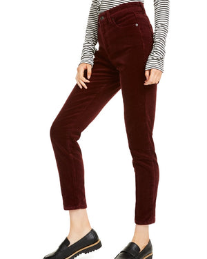 High-Rise Blush Skinny Corduroy Pants