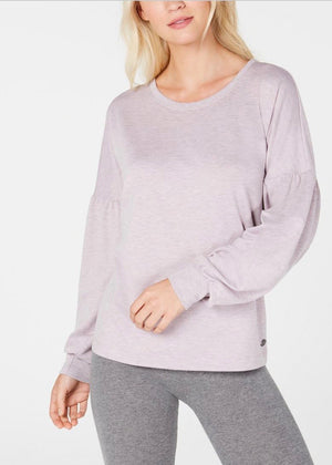 IDEOLOGY Womens Pink Heather Long Sleeve Jewel Neck Sweater