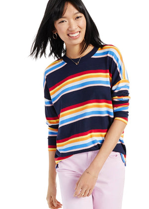 Style & Co. Women's Striped Large Knit Top Crew-Neck