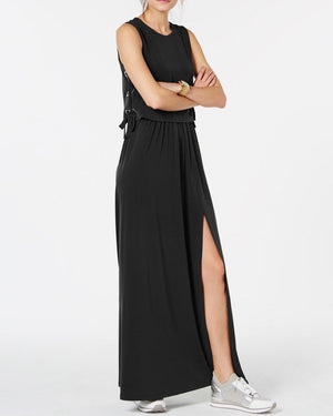 MICHAEL KORS Womens Black Sleeveless Maxi Dress