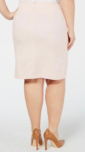 CALVIN KLEIN Womens Pink Below the Knee Wear to Work Skirt Plus Size