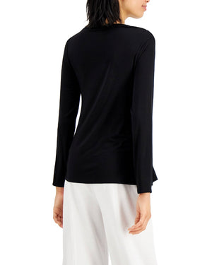 Alfani Tie-Front Long-Sleeve Top, Created for Macy's - XXL