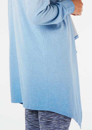 IDEOLOGY Womens Blue Dip-dye Long Sleeve Open Cardigan Top