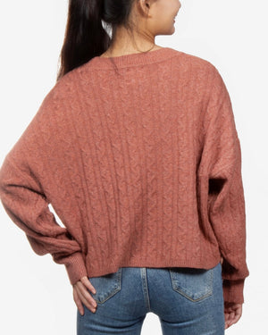 Hippie Rose Juniors' Cable-Knit Sweater - Medium