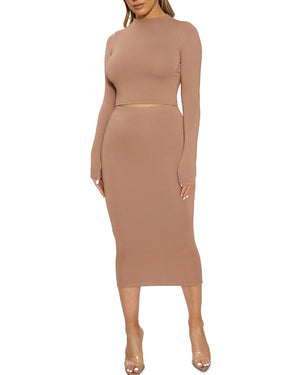 Naked Wardrobe the NW Crop Top in Coco, Size Medium