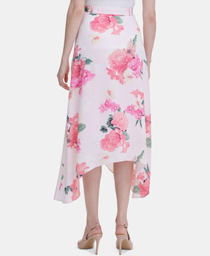 Calvin Klein Womens Floral Ruffled MIDI Skirt