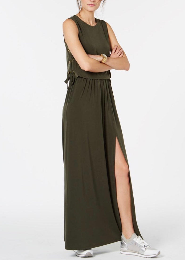 MICHAEL KORS Womens Green Sleeveless Jewel Neck Maxi Dress Size: L – Jacks and Gill Apparel