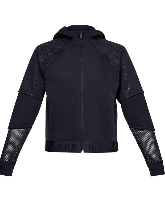 Under Armour Unstoppable Move Zip Cropped Hoodie - Black