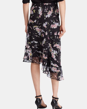 Lauren Ralph Lauren Womens Tierney Floral Asymmetrical Maxi Skirt