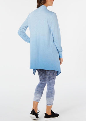 IDEOLOGY Womens Blue Dip-dye Long Sleeve Open Cardigan Top