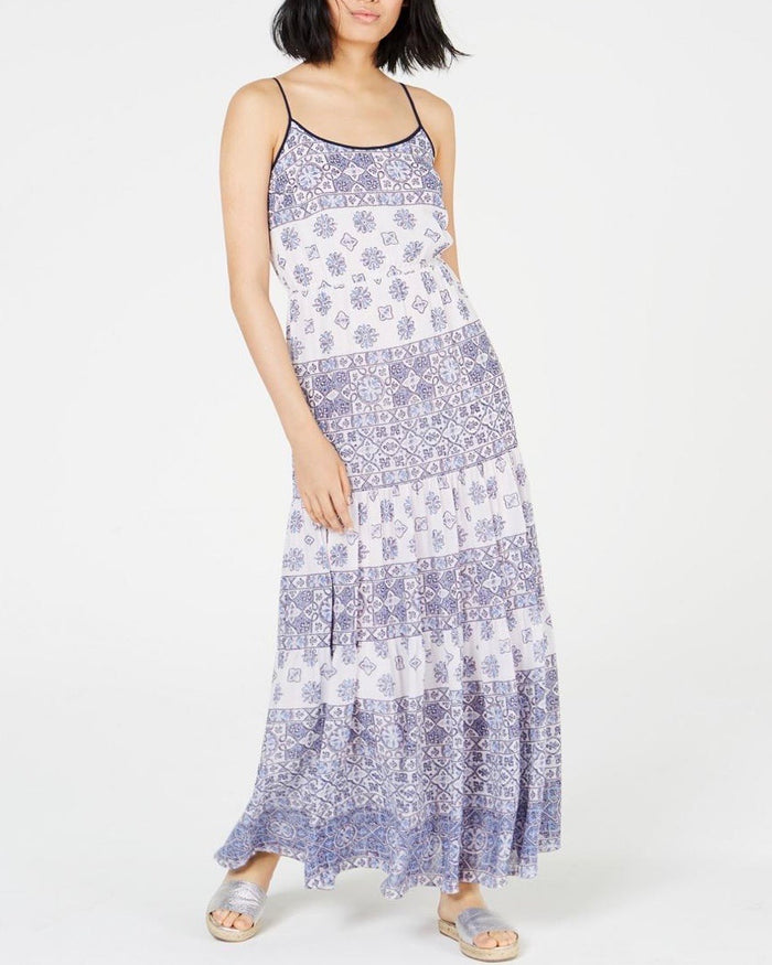 MICHAEL Michael Kors Womens Sleeveless Printed Maxi Dress