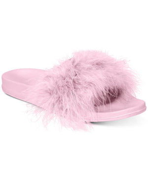 I.n.c. Women's Faux-Marabou Slide Slippers