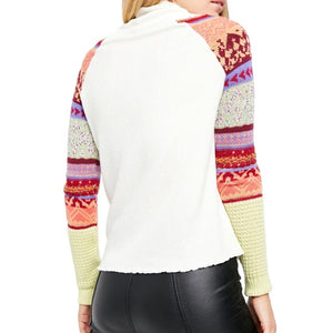 Free People Womens Fair Isle Cowl Neck Sweater