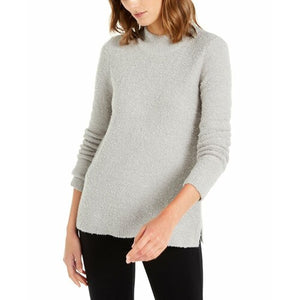 Alfani Mock-Neck Boucle Sweater, Created for Macy's - Granite Melange