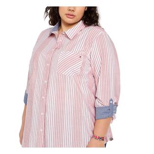 Tommy Hilfiger Women's Tunics Red - Red Stripe Button-up - Plus