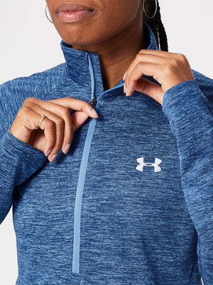 Plus Under Armour Women's Tech Twist Half-zip Shirt, Size: XL, Blue Circuit