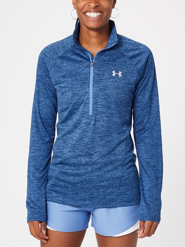 Plus Under Armour Women's Tech Twist Half-zip Shirt, Size: XL, Blue Circuit