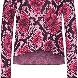 DKNY Womens Printed Step Hem Sweater