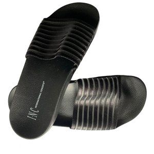 INC International Concepts Metallic Mesh Slides Black Size - Small (5/6)