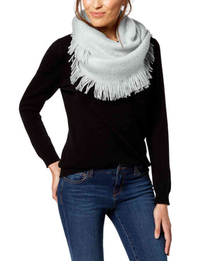 INC International Concepts Women’s Brushed-Knit Fringe Loop Scarf (Navy/Grey)