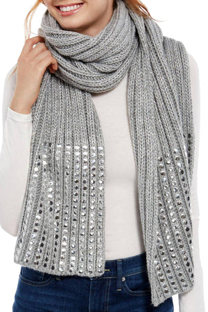 Dkny Flat-Stud Metallic Rib-Knit Scarf